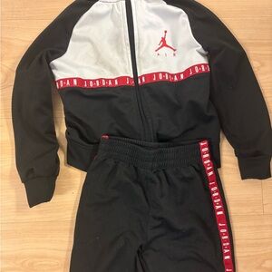 Jordan Black and White Tracksuit with Red Details